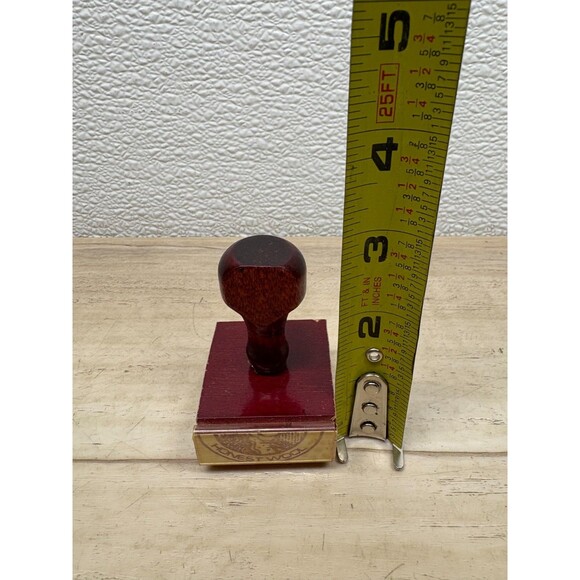 Vtg Set Of 2 Wood Handle Rubber Stamps Pig & Honest Wool - Picture 6 of 6